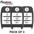3 x 2014-2016 Kia Soul / 4-Button Smart Key / PN: 95440-B2AA0 / CQ0FN00100 (AFTERMARKET) (Pack of 3)