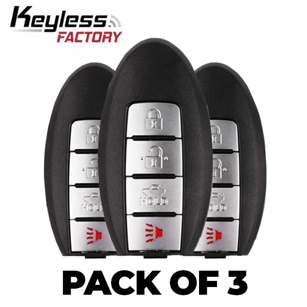 3 x 2013-2019 Nissan Sentra Versa Leaf / 4-Button Smart Key / PN: 285E3-3SG0D / CWTWB1U840 (Bundle of 3)
