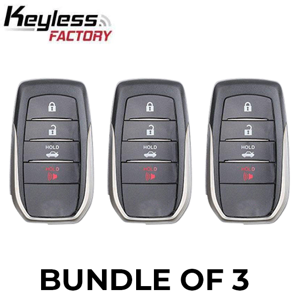 3 x 2016-2019 Toyota MIRAI / 4-Button Smart Key / PN: 89904-62020 / HYQ14FBA / AG Board 2110 (AFTERMARKET) (BUNDLE OF 3)