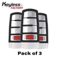 3 x 2006-2015 Volkswagen CC Passat / 4-Button Smart Key / PN: HLO 3C0 959 752 N / NBG009066T (Pack of 3)