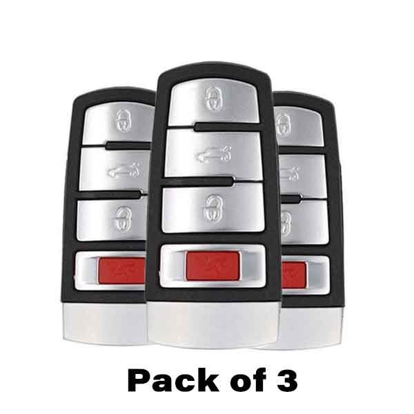 3 x 2006-2015 Volkswagen CC Passat / 4-Button Smart Key / PN: HLO 3C0 959 752 N / NBG009066T (Pack of 3)