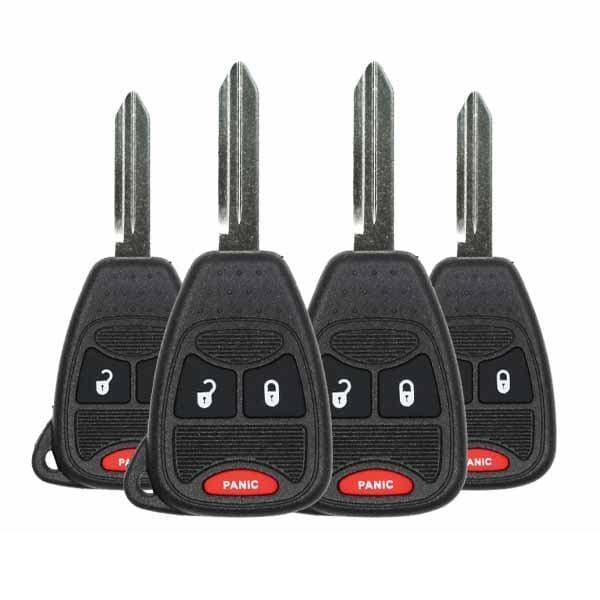 4 x 2004-2007 Chrysler Dodge / 3-Button Remote Head Key / PN: 5183675AA / M3N5WY72XX (OEM Refurb) (BUNDLE OF 4)