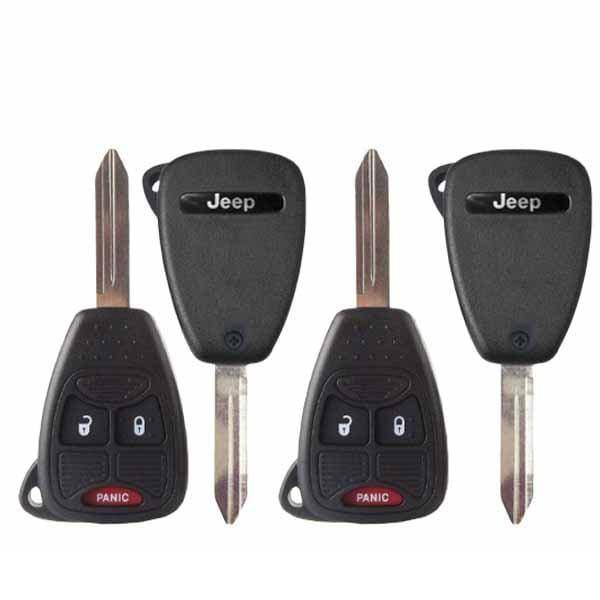 4 x 2007-2016 Jeep Patriot Compass / 3-Button Remote Head Key / PN: 68000603AA / OHT692427AA (OEM Refurb) (BUNDLE OF 4)