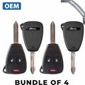 4 x 2007-2016 Jeep Patriot Compass / 3-Button Remote Head Key / PN: 68000603AA / OHT692427AA (OEM Refurb) (BUNDLE OF 4)