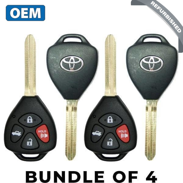 4 x 2010-2016 Toyota Corolla Venza / 4-Button Remote Head Key / PN: 89070-02270 / GQ4-29T / G Chip (BUNDLE OF 4)