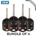 4 x 2011-2019 / Ford 4-Button Remote Head Key / PN: 164-R8046 / OUCD6000022 / HU101 HS / Chip 80 Bit (BUNDLE OF 4)
