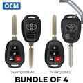 4 x 2014-2019 Toyota Corolla Camry / 4-Button Remote Head Key / HYQ12BEL / HYQ12BDM (H Chip)  (OEM Refurb) (BUNDLE OF 4)