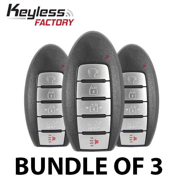 3 x 2019-2020 Nissan Pathfinder / Murano / 5-Button Smart Key / PN: 285E3-9UF7A / KR5TXN7 (BUNDLE OF 3)