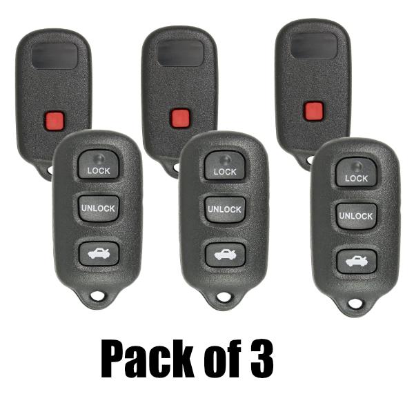3 x 1998-2008 Toyota / 4-Button Keyless Entry Remote / GQ43VT14T / R-TOY-14T4 (Bundle of 3)