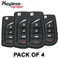 4 x 2018-2019 Toyota Camry / 4-Button Flip Key / PN: 89070-06790 / HYQ12BFB (H CHIP) (Pack of 4)