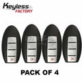 4 x 2011-2019 Infiniti / Nissan / 4-Button Smart Key / PN: 285E3-1LP0C / CWTWB1U787 / (BUNDLE OF 4)