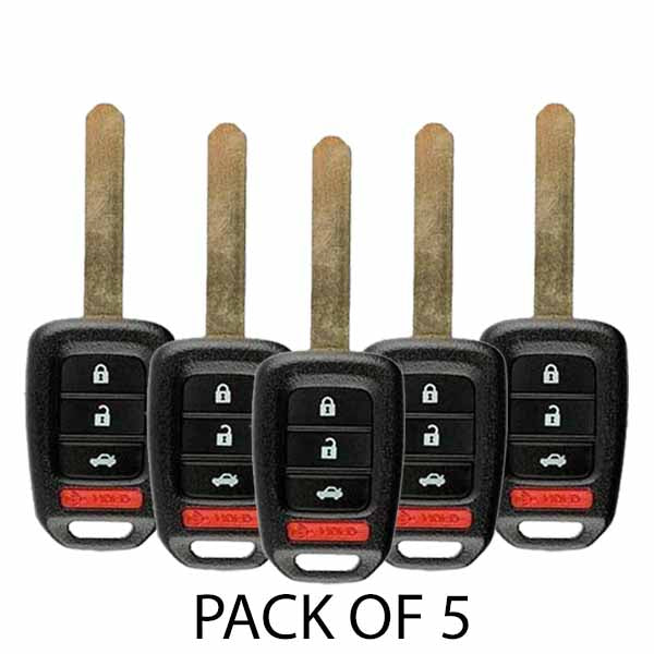 5 x 2013-2015 Honda Accord / Civic / 4-Button Remote Head Key / MLBHLIK6-1T (G-Chip) (AFTERMARKET) (PACK OF 5)