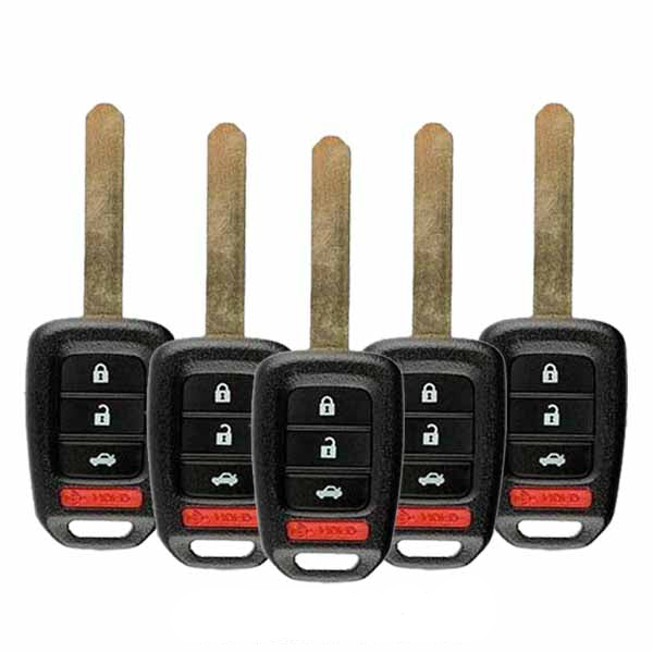 5 x 2013-2015 Honda Accord / Civic / 4-Button Remote Head Key / MLBHLIK6-1T (G-Chip) (AFTERMARKET) (PACK OF 5)