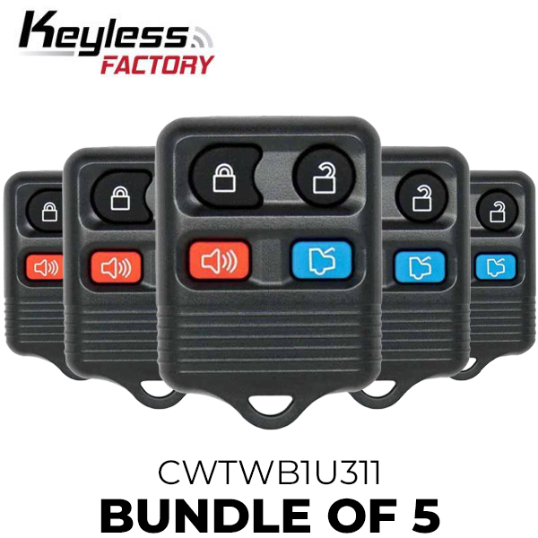 5 x 1998-2014 Ford Lincoln Mercury / 4-Button Keyless Entry Remote / CWTWB1U311 (BUNDLE OF 5)