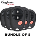 5 x 2004-2018 Toyota / 3-Button Keyless Entry Remote / PN: 89742-AE010 / GQ43VT20T (BUNDLE OF 5)