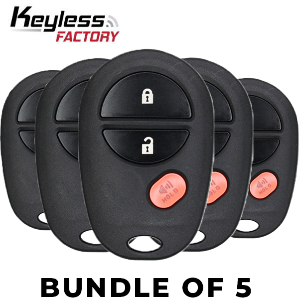 5 x 2004-2018 Toyota / 3-Button Keyless Entry Remote / PN: 89742-AE010 / GQ43VT20T (BUNDLE OF 5)