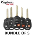 5 x 2012-2014 Toyota Camry / 4-Button Remote Head Key / PN: 89070-06420 / HYQ12BDM (G Chip) / (AFTERMARKET) (BUNDLE OF 5