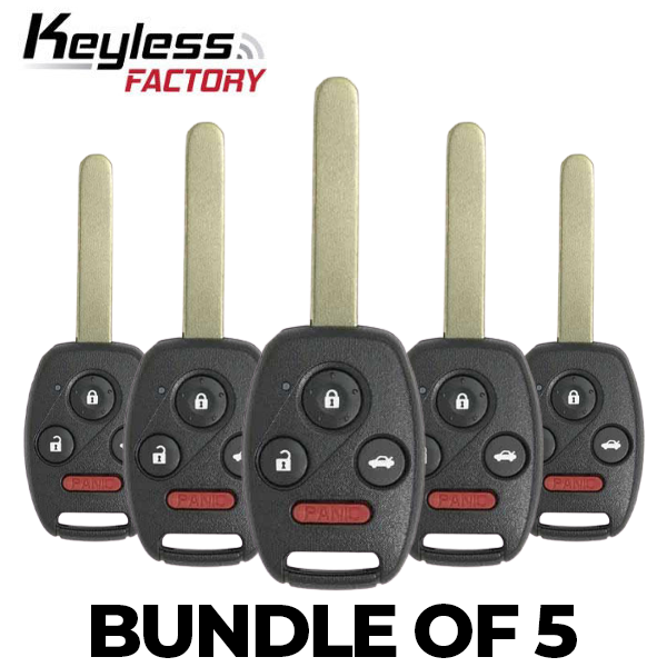 5 x 2006-2013 Acura / Honda Civic / 4-Button Remote Head Key / N5F-S0084A (BUNDLE OF 5)