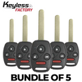5 x 2006-2013 Acura / Honda Civic / 4-Button Remote Head Key / N5F-S0084A (BUNDLE OF 5)