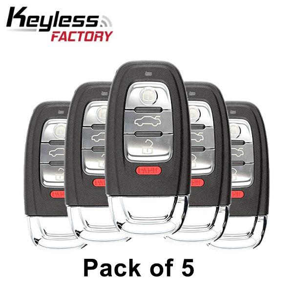 5 x 2008-2012 Audi / 4-Button Smart Key / PN: 8T0959754A / IYZFBSB802 / 315 MHz (Pack of 5)