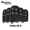5 x 2011-2023 Dodge Chrysler / 5-Button Smart Key / PN: 56046759AF / M3N-40821302 (AFTERMARKET) (Pack of 5)
