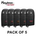 5 x 2015-2021 Dodge Chrysler / 3-Button Smart Key / PN: 68394195 AA / M3M-40821302 (AFTERMARKET) (Pack of 5)