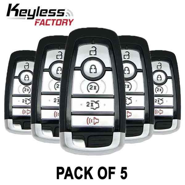 5 x 2017-2022 Ford / 5-Button Smart Key / PN: 5929500 / M3N-A2C93142600 (Pack of 5)