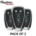 3 x 2016-2022 Chevrolet / 5-Button Smart Key / HYQ4EA (Pack of 3)