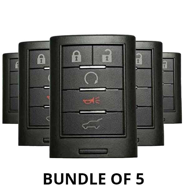 5 x 2010-2015 Cadillac SRX ATS XTS / 5-Button Smart Key / NBG009768 (BUNDLE OF 5)
