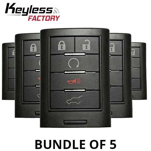 5 x 2010-2015 Cadillac SRX ATS XTS / 5-Button Smart Key / NBG009768 (BUNDLE OF 5)