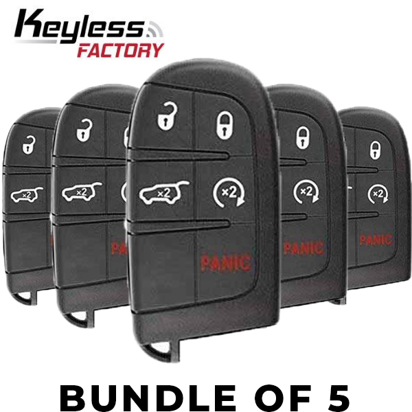 5 x 2014-2022 Jeep Grand Cherokee / 5-Button Smart Key / M3N-40821302 (BUNDLE OF 5)