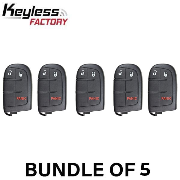 5 x 2017-2021 Jeep Compass / 3-Button Smart Key / PN: 68250335AB / M3N-40821302 (AFTERMARKET) (BUNDLE OF 5)
