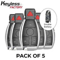 5 x 1997-2014 Mercedes Benz / 4-Button Fobik Key / IYZ-3312 / 315 MHz (Double Battery) (AFTERMARKET) (PACK OF 5)