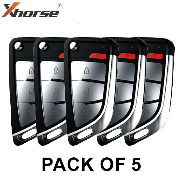 5 x Xhorse - Knife Style / 4-Button Universal Remote Flip / Smart Key for VVDI Key Tool (Pack of 5)