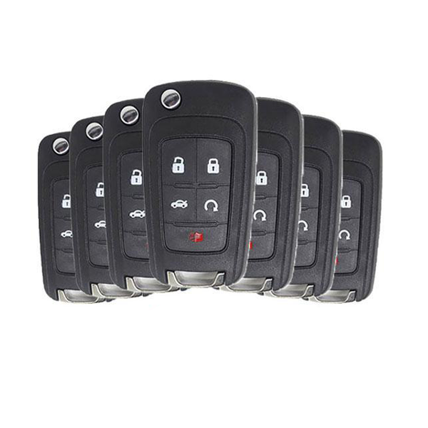 7 x 2010-2019 Chevrolet / 5-Button Flip Key / OHT05918179 / HU100 / PEPS (Pack of 7)