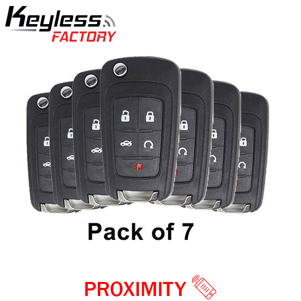 7 x 2010-2019 Chevrolet / 5-Button Flip Key / OHT05918179 / HU100 / PEPS (Pack of 7)