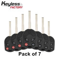 7 x 2012-2019 Ford / 4-Button Remote Head Key / PN: 164-R8046 / OUCD6000022 (Pack of 7)