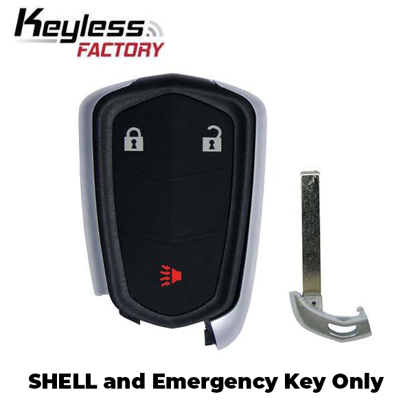 2014-2019 Cadillac / 3-Button Smart Key SHELL for HYQ2AB, HYQ2EB (AFTERMARKET)