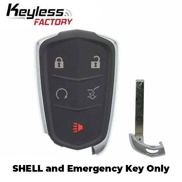 2015-2019 Cadillac / 5-Button Smart Key SHELL for HYQ2AB, HYQ2EB (AFTERMARKET)
