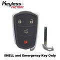 2015-2019 Cadillac / 4-Button Smart Key SHELL for HYQ2AB, HYQ2EB (AFTERMARKET)