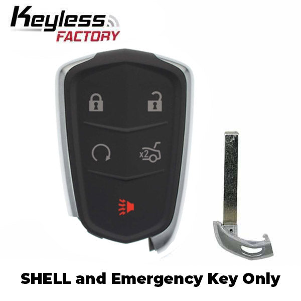 2014-2019 Cadillac ATS CTS XTS / 5-Button Smart Key SHELL for HYQ2AB, HYQ2EB (AFTERMARKET)