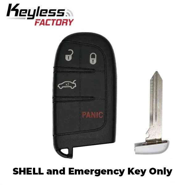2011-2019 Dodge Chrysler Jeep / 4-Button Smart Key SHELL for M3N40821302, M3M40821302 (AFTERMARKET)
