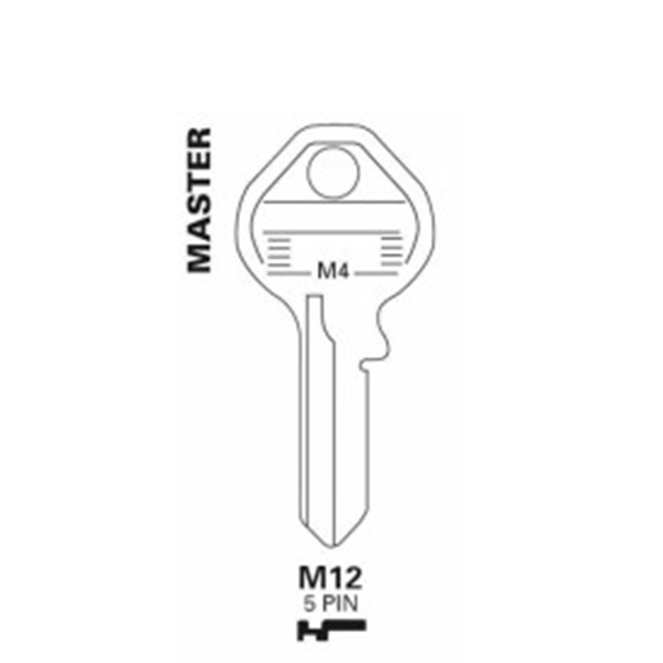 JET - M12 - Master Lock - 5-Pin Key Blank