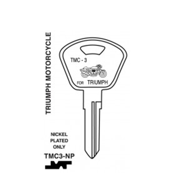 JET - TMC3-NP - Triumph - Motorcycle Key - Nickel Plated