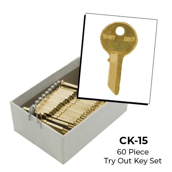 AeroLock - CK15 - Chicago File Cabinet Series - All Locks Try-Out Key Set - 1041Y - 60 Keys