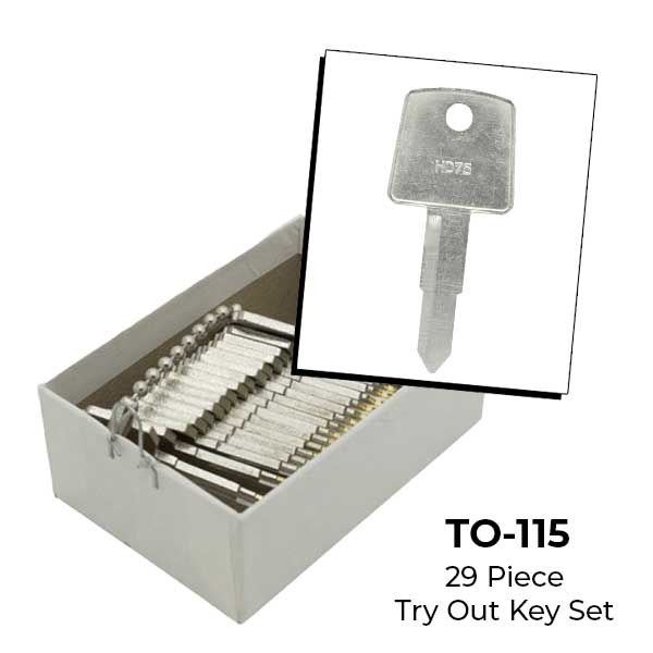 AeroLock - TO-115 - Honda Motorcycle/ATV - Try-Out Key Set - HD75 - 29 Keys