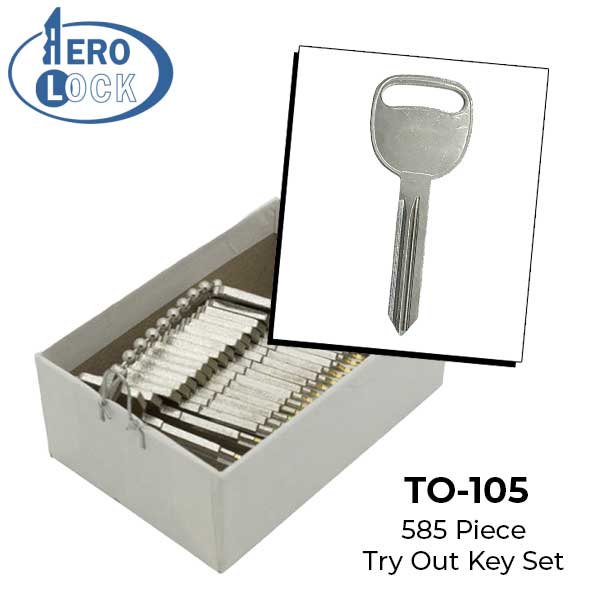 AeroLock - TO-105 - GM - Door Locks Try-Out Key Set - B106 - 585 Keys