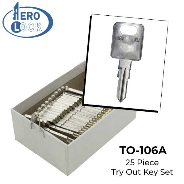 Aerolock - TO-106A - Fastec Camper Locks Try-Out Key Set - FIC3 - 25 Keys