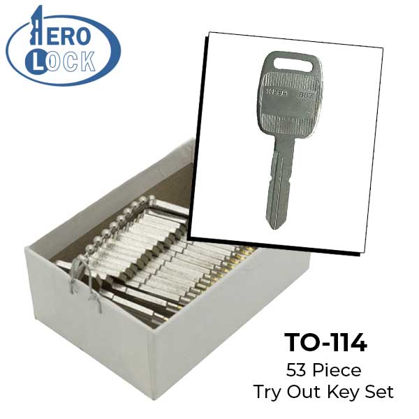 AeroLock - TO-114 - Kenworth 1994+ - All Locks Try-Out Key Set - K1994 - 53 Keys