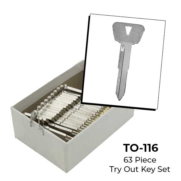 AeroLock - TO-116 - Yamaha/Suzuki 1993+ - All Locks Try-Out Key Set - YM63 - 63 Keys